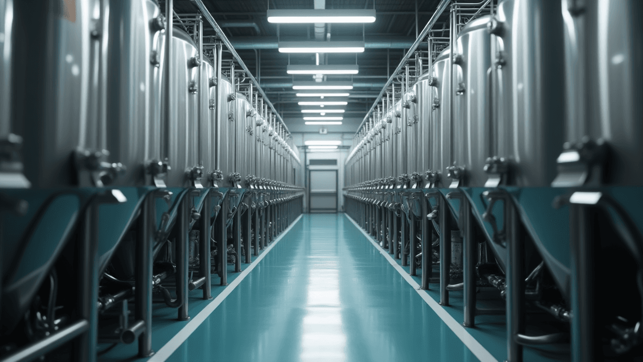 Automated milking machine in operation